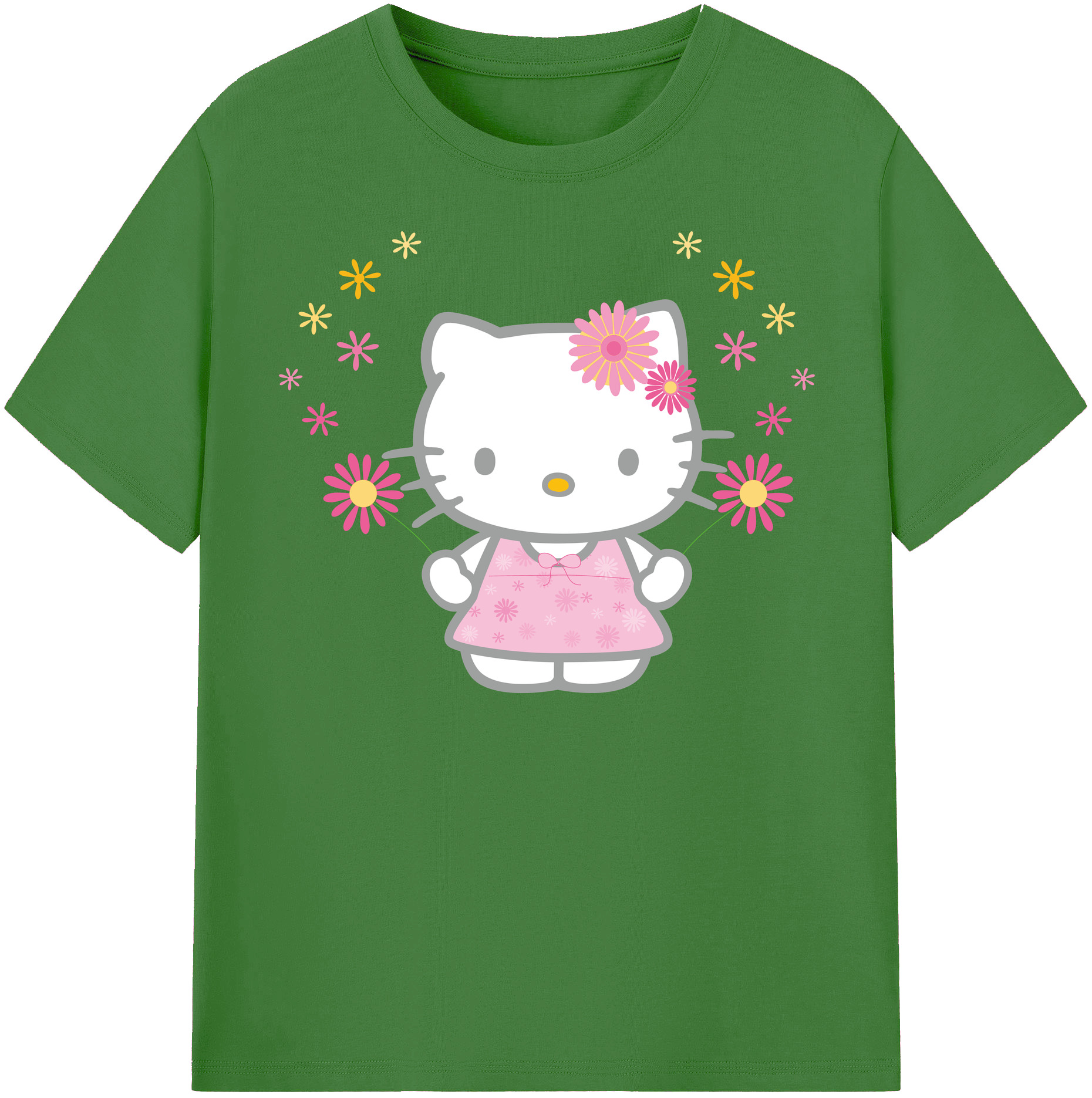 （画像用） Hello Kitty ハローキティ レディースカジュアルプリントTシャツ（綿100％）